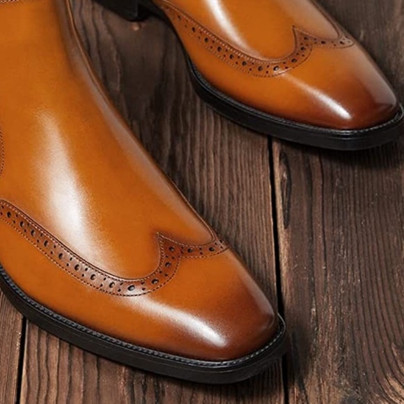 BRAND NEW MENS STYLISH BROWN FALL CHELSEA BOOTS NWT - Picture 5 of 7